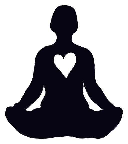 Illustration of a seated meditating figure with a glowing heart, symbolizing open, personal conversation