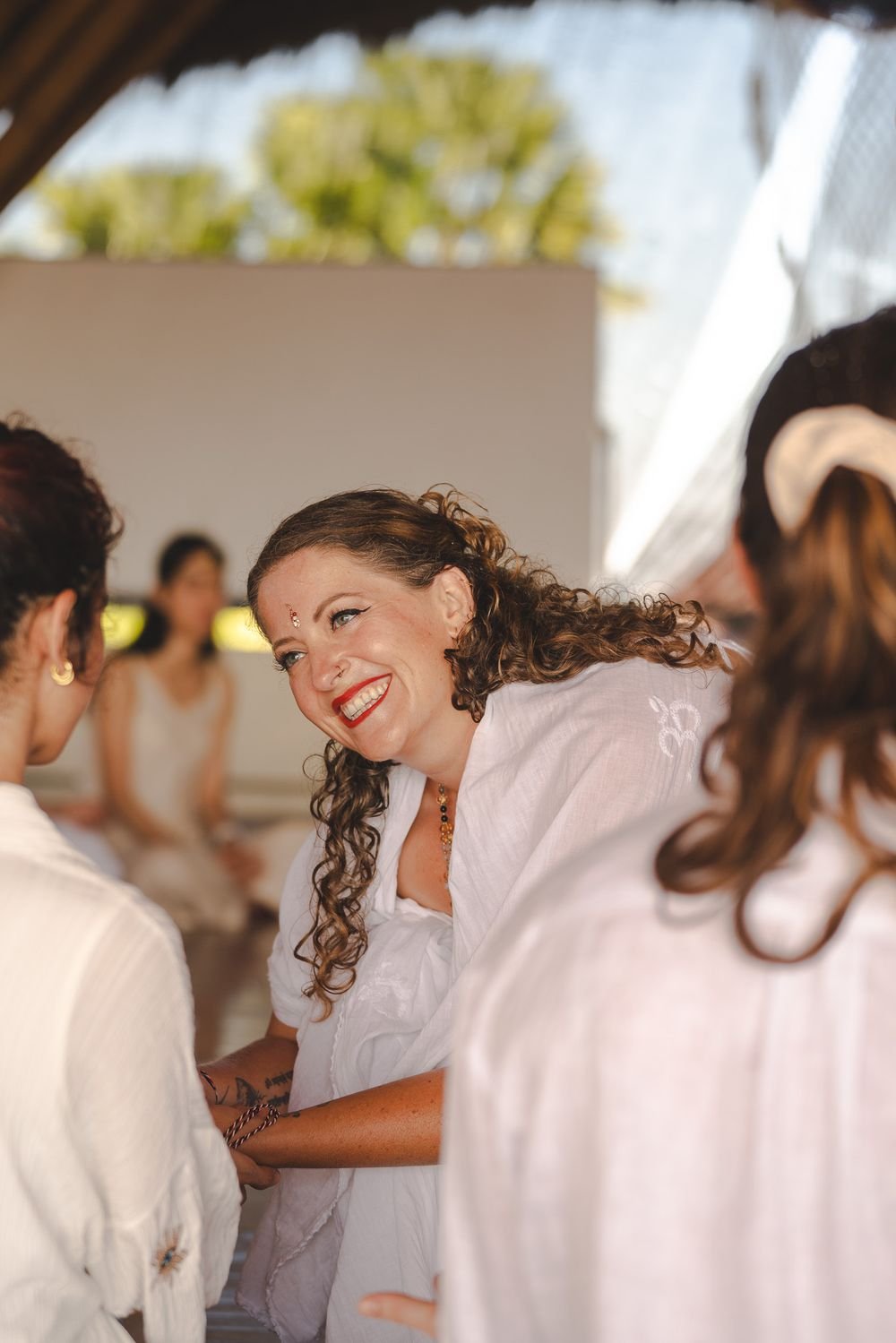 Georgia connecting with students at Soul Light Yoga